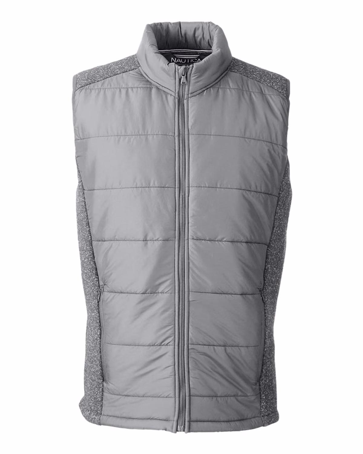 Custom Nautica Men's Harbor Puffer Vest - Graphite/ Graphite Heather - front