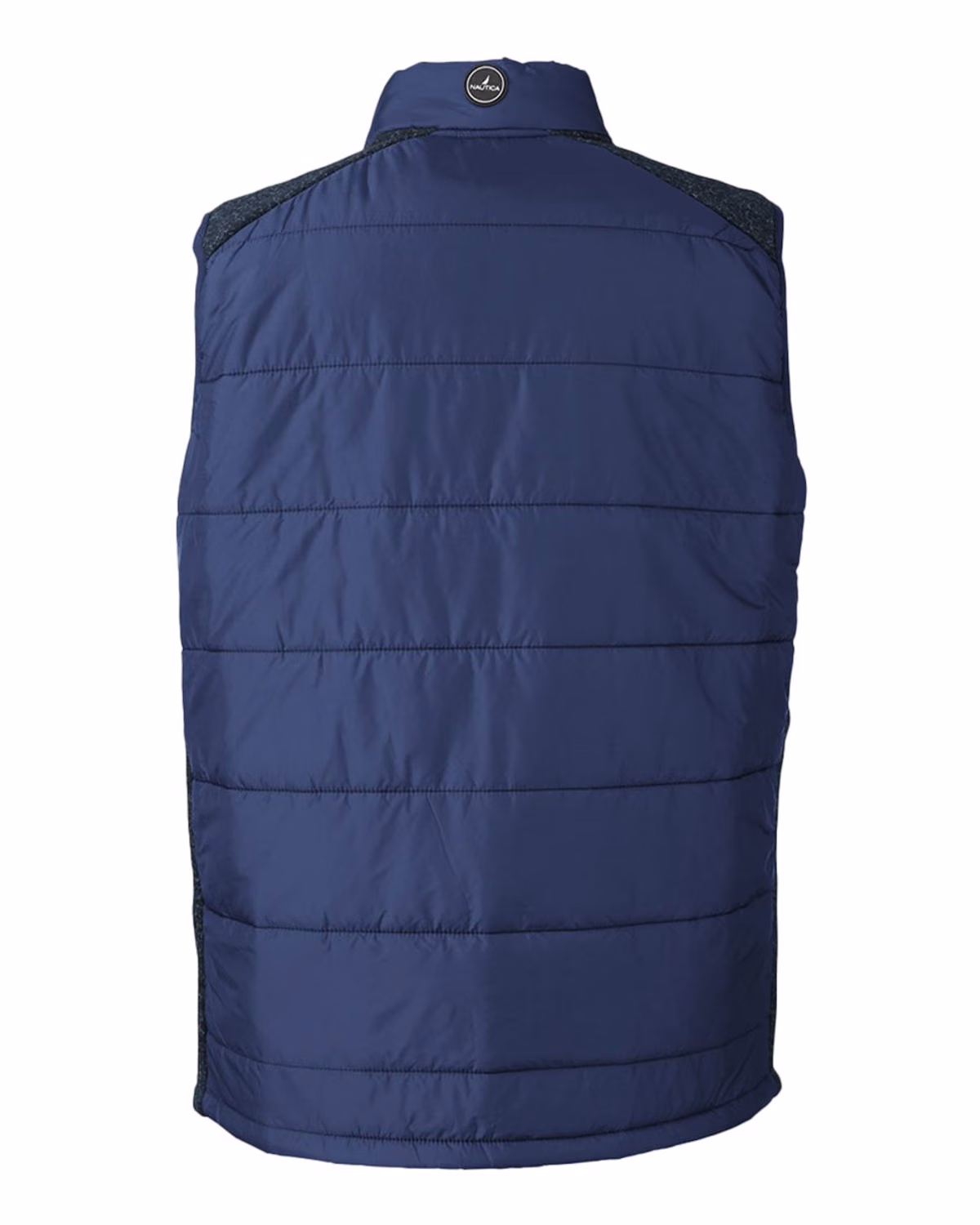 Custom Nautica Men's Harbor Puffer Vest - Navy/ Navy Heather - back