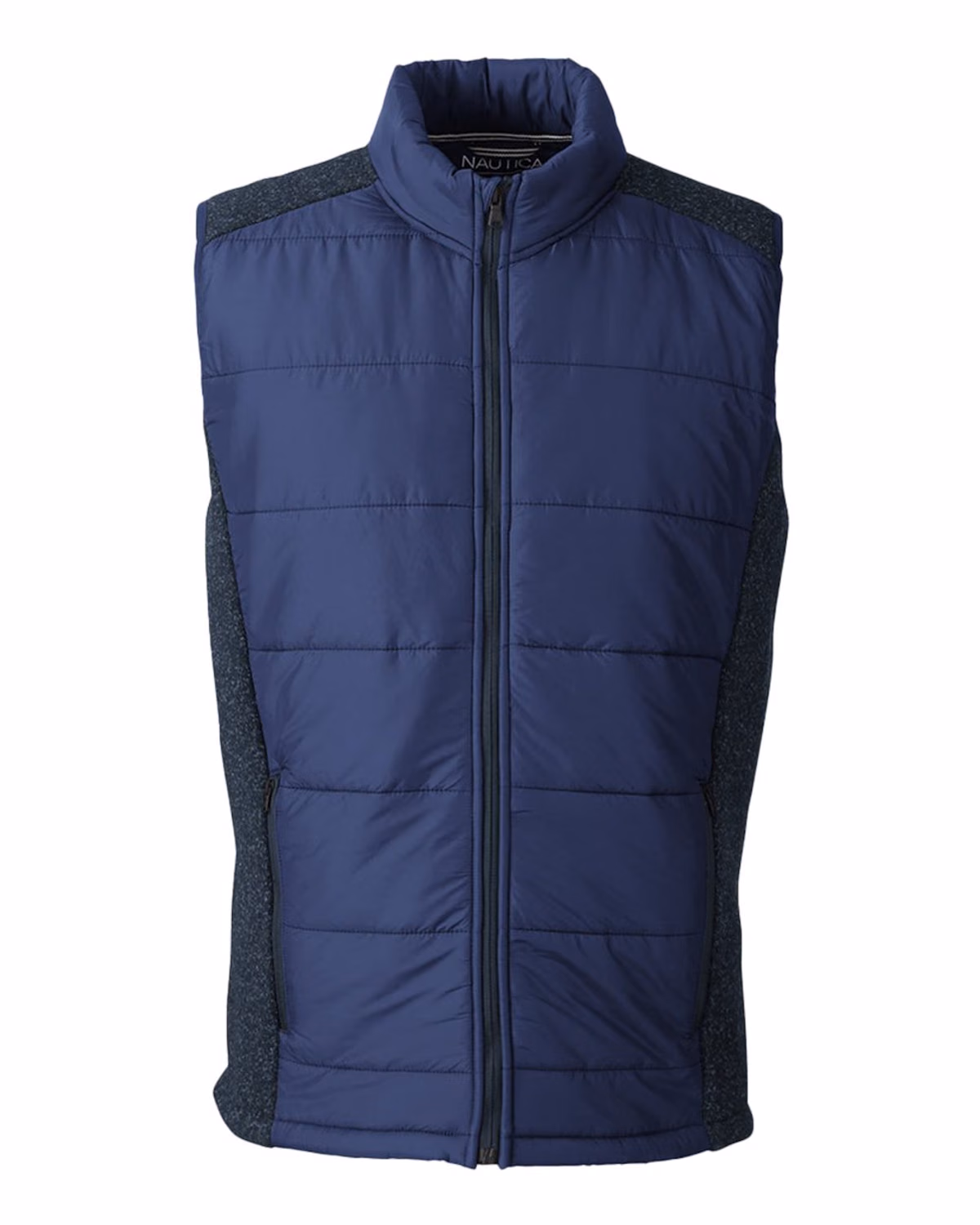 Custom Nautica Men's Harbor Puffer Vest - Navy/ Navy Heather - front