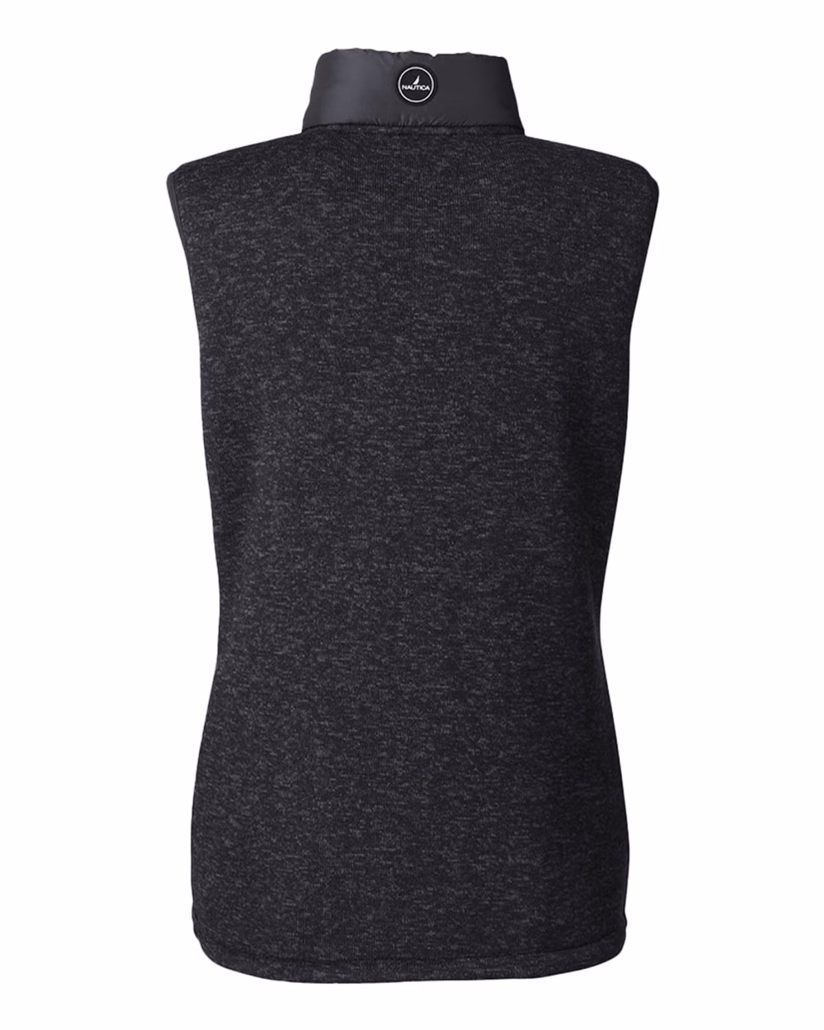 Custom Nautica Women's Harbor Puffer Vest - Black/ Black Heather - back