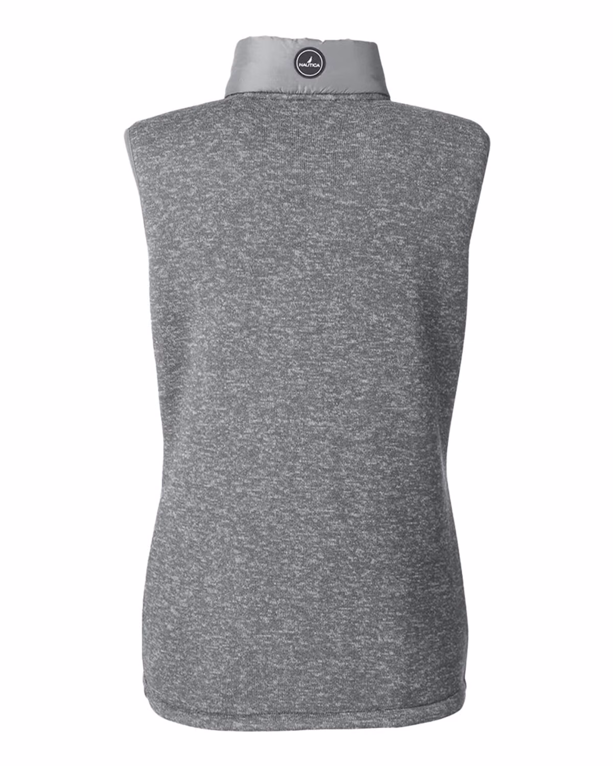 Custom Nautica Women's Harbor Puffer Vest - Graphite/ Graphite Heather - back