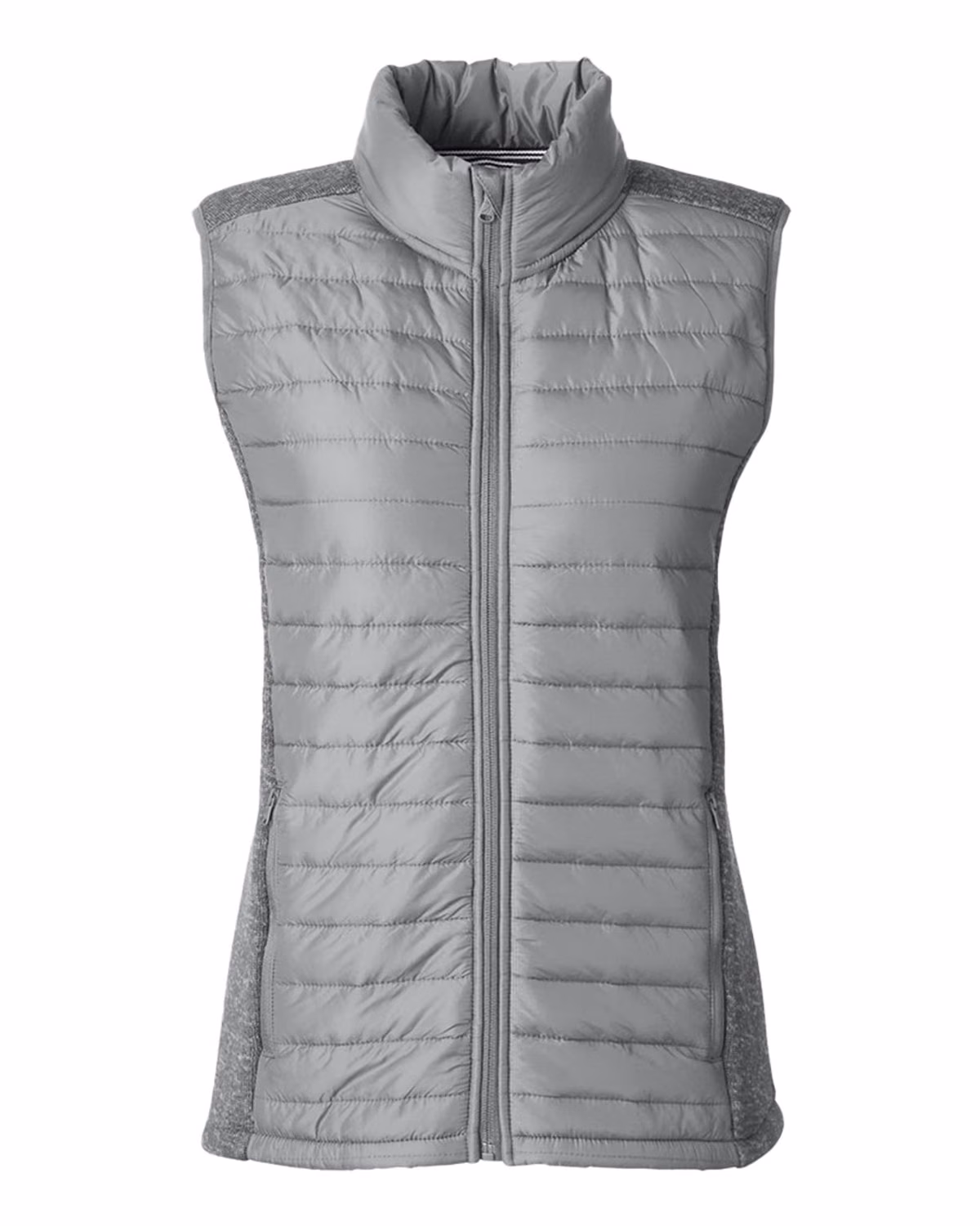 Custom Nautica Women's Harbor Puffer Vest - Graphite/ Graphite Heather - front