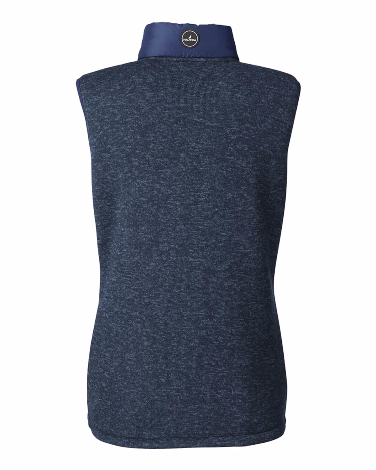 Custom Nautica Women's Harbor Puffer Vest - Navy/ Navy Heather - back