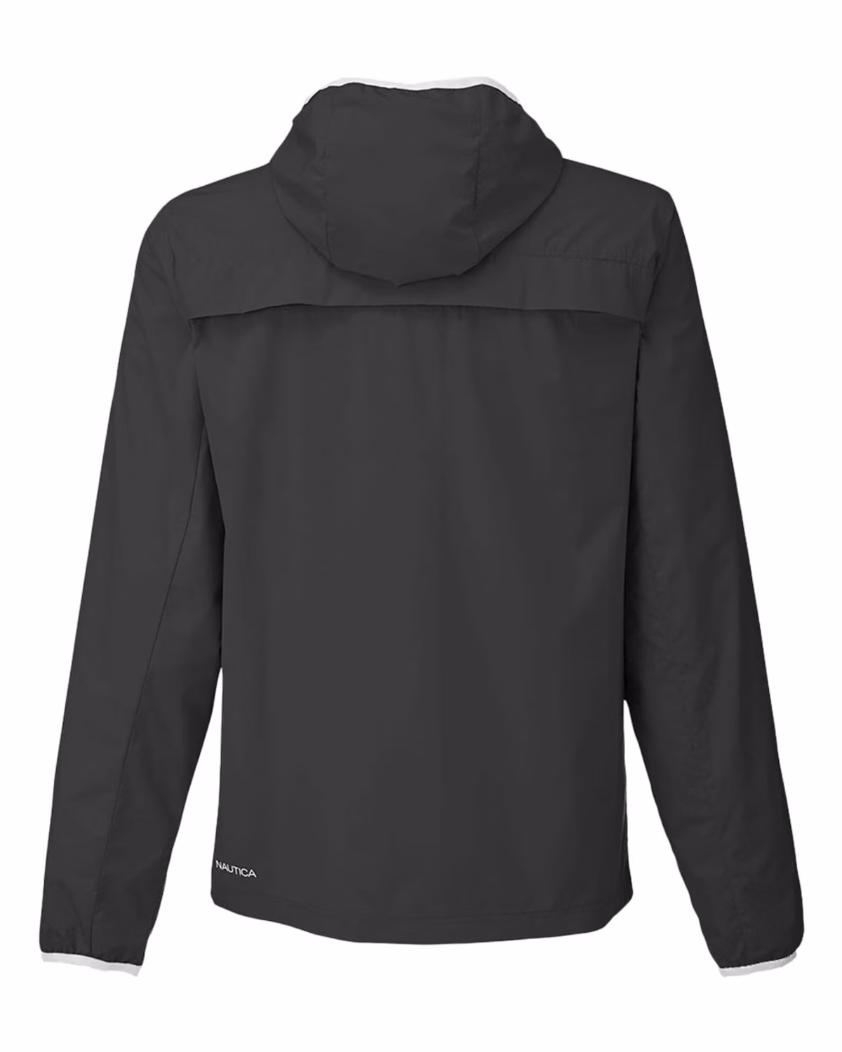 Custom Nautica Men's Stillwater Hooded Windbreaker - Black - back
