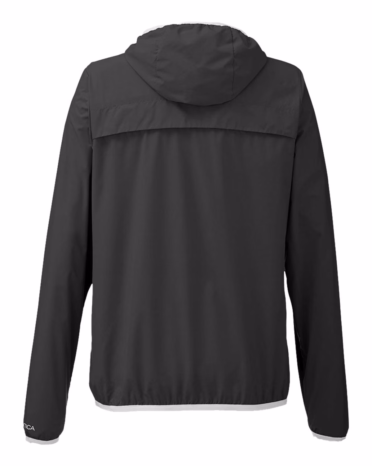 Custom Nautica Women's Stillwater Hooded Windbreaker - Black - back
