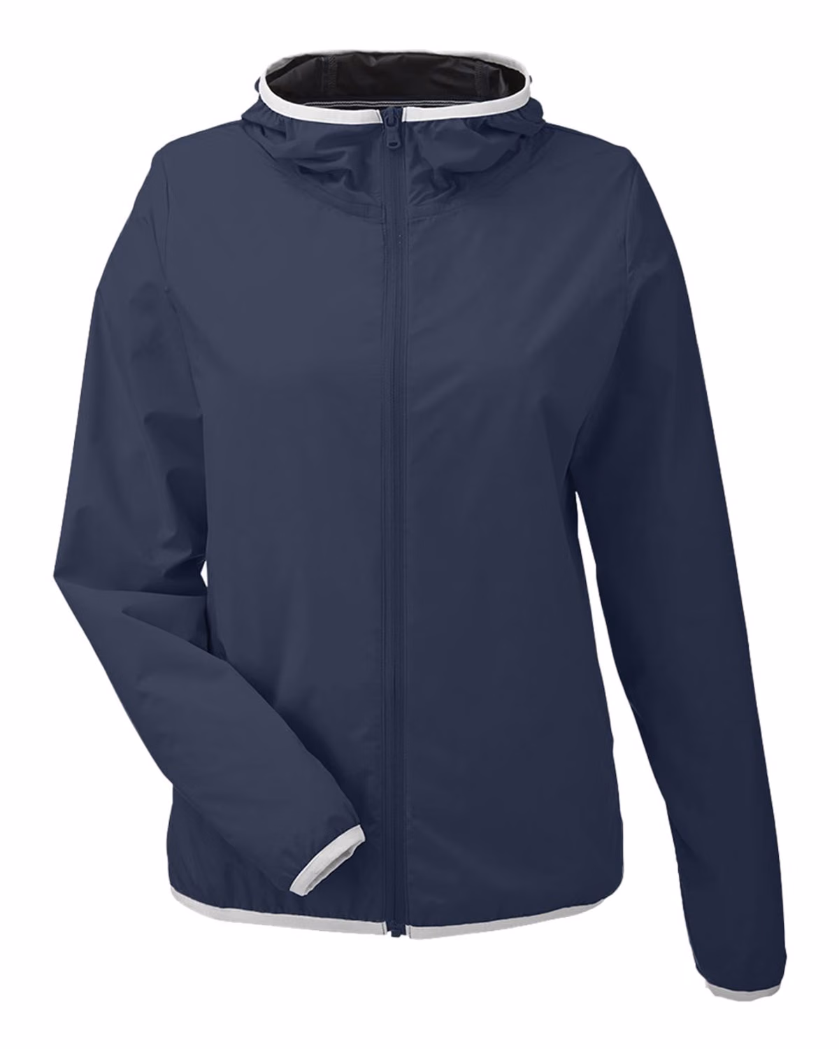 Custom Nautica Women's Stillwater Hooded Windbreaker - Navy - front