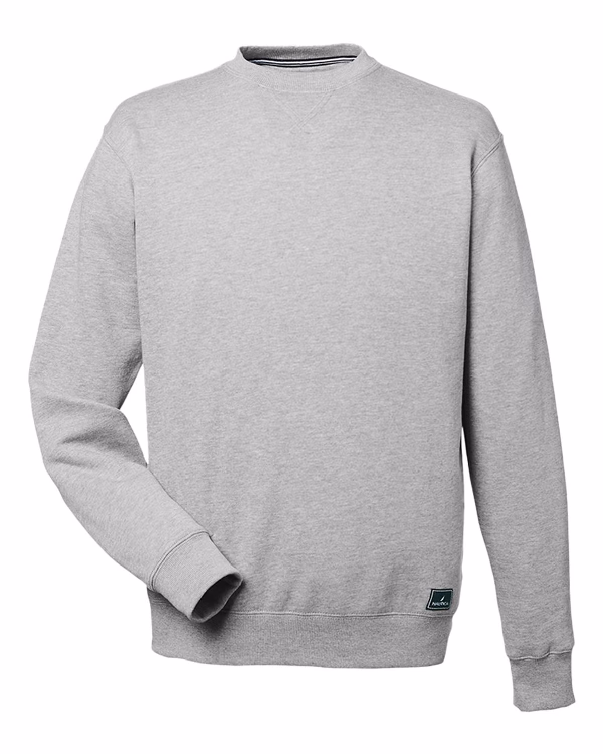 Custom Nautica Unisex Anchor Fleece Crewneck Sweatshirt - Oxford Heather - front