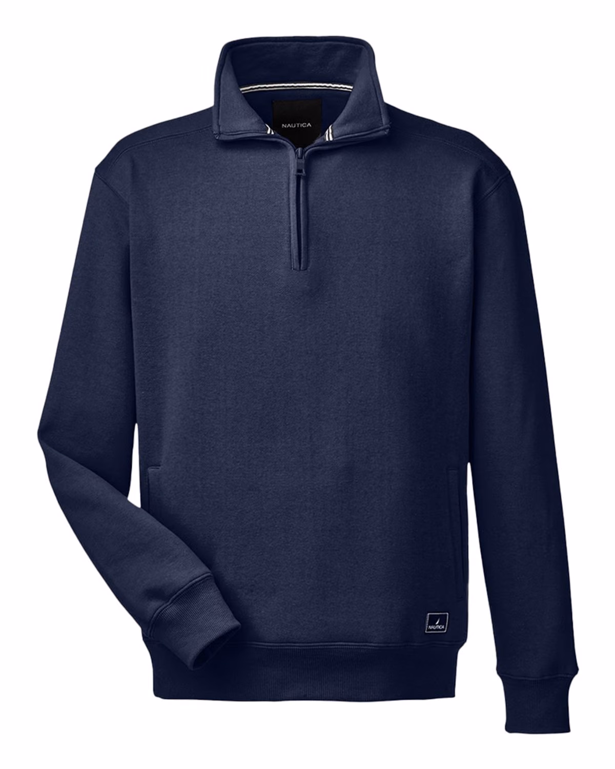 Custom Nautica Men's Anchor Fleece Quarter-Zip Pullover - Navy - front