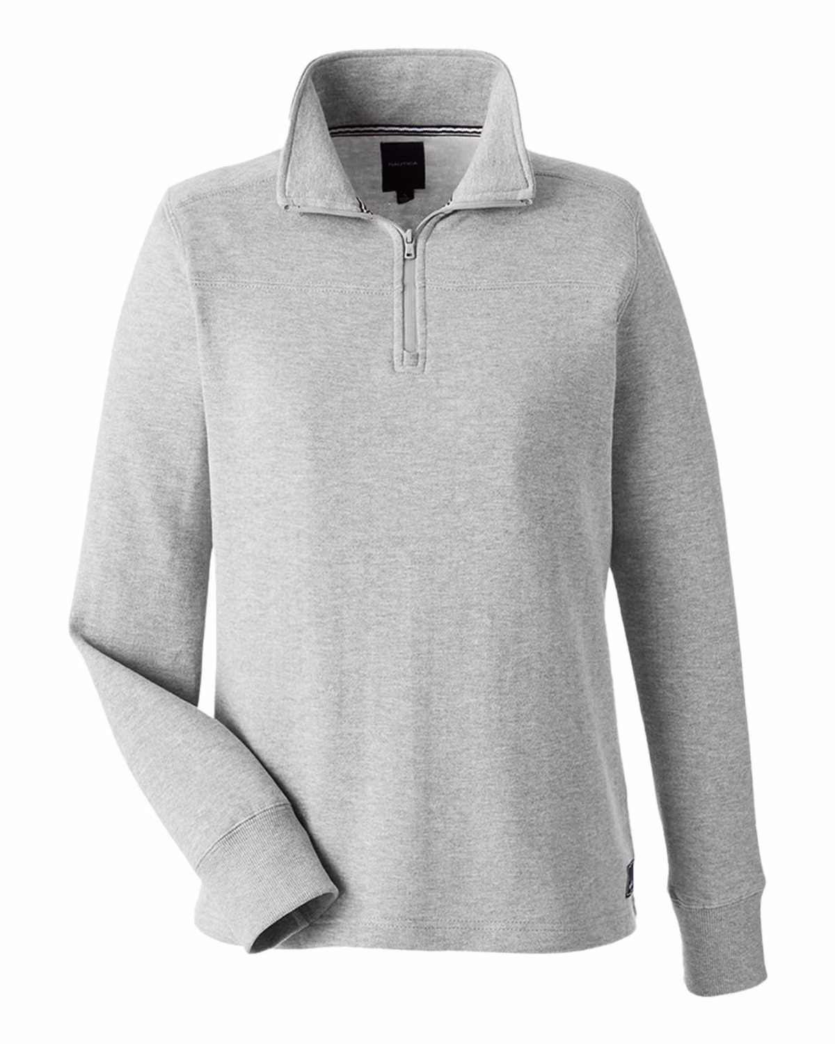 Custom Nautica Women's Anchor Fleece Quarter-Zip Sweatshirt - Oxford Heather - front