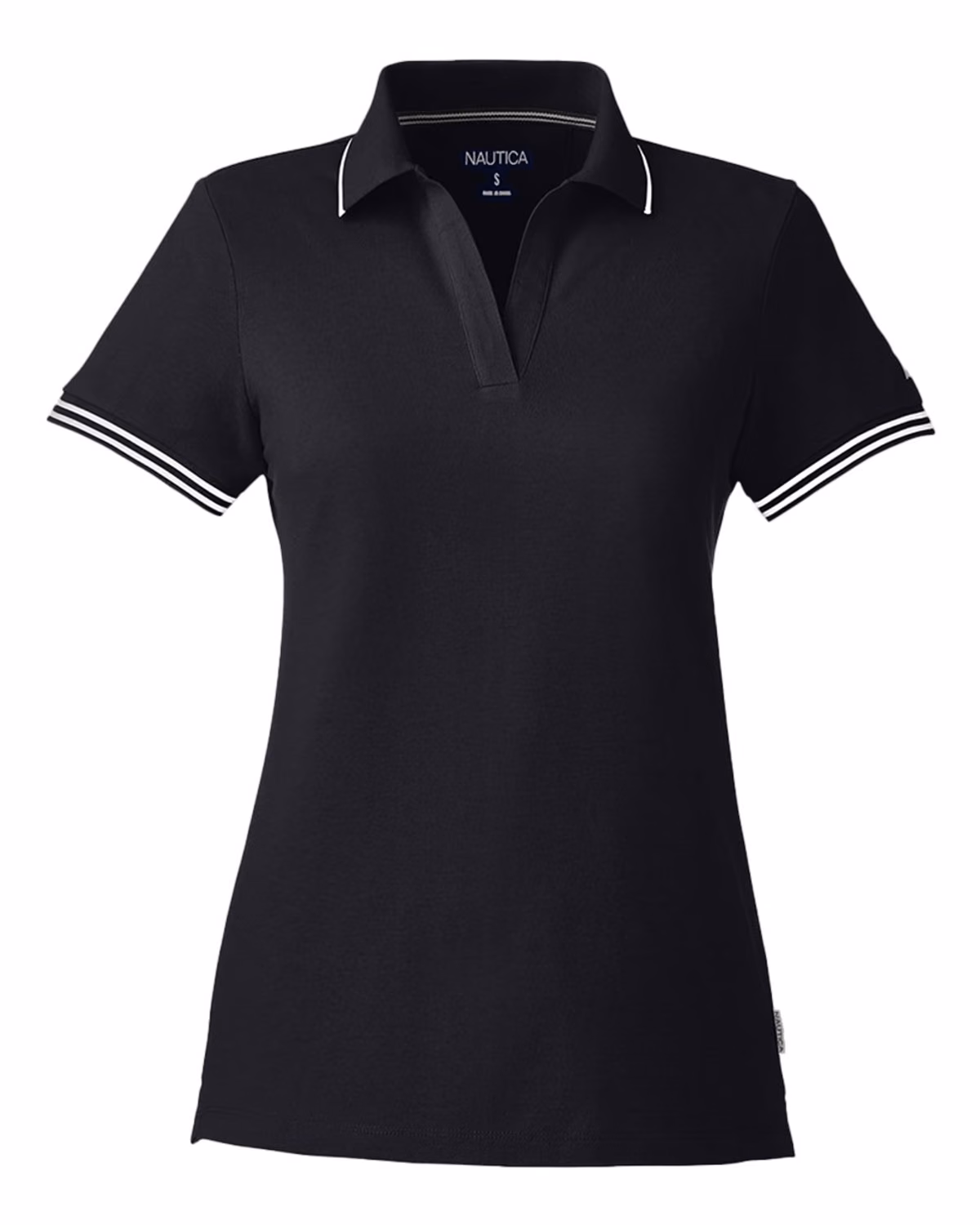Custom Nautica Women's Deck Polo - Black - front