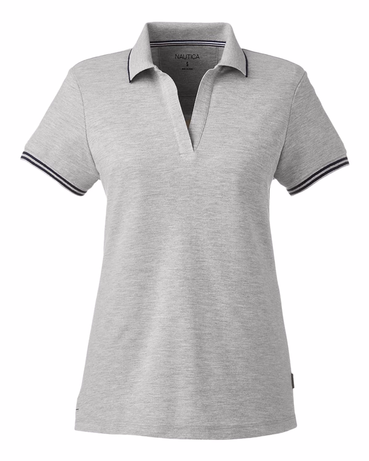 Custom Nautica Women's Deck Polo - Oxford Heather - front