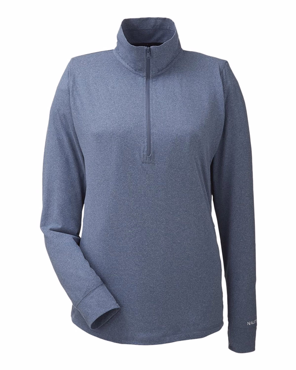 Custom Nautica Women's Saltwater Quarter-Zip Pullover - Faded Navy - front