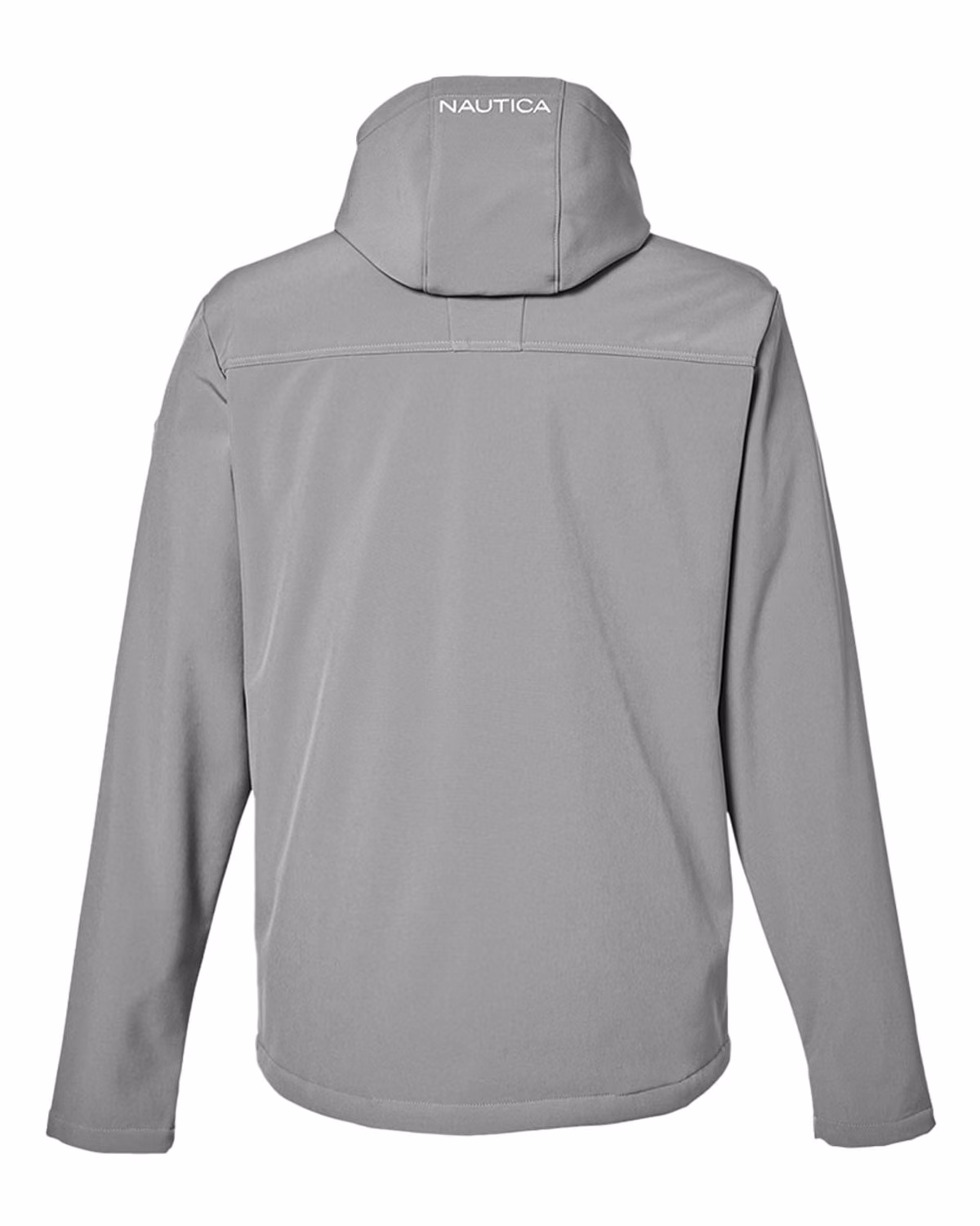 Custom Nautica Men's Wavestorm Hooded Soft Shell Jacket - Graphite - back