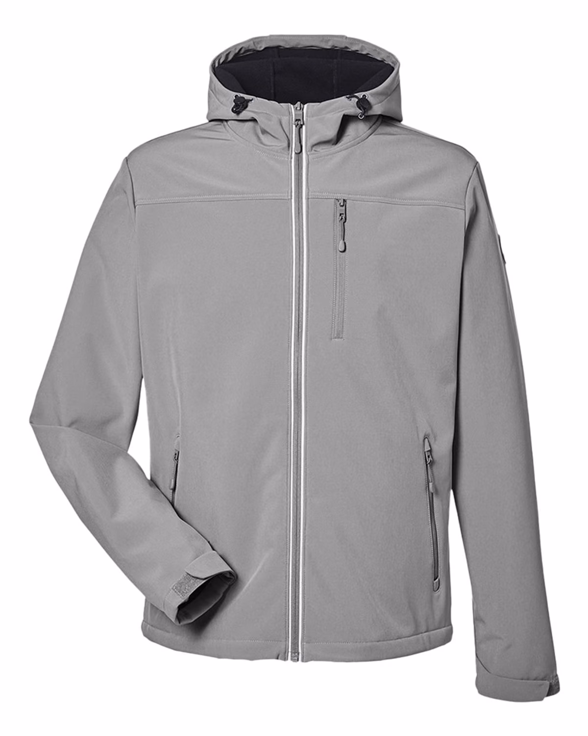 Custom Nautica Men's Wavestorm Hooded Soft Shell Jacket - Graphite - front