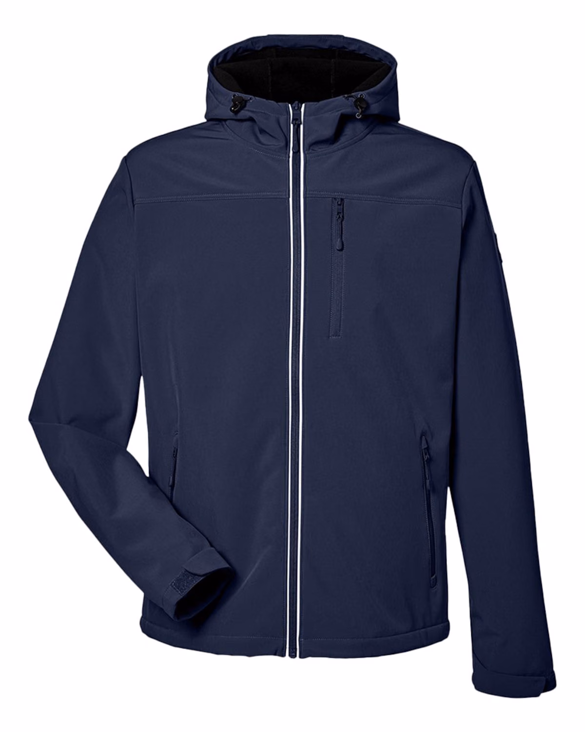 Custom Nautica Men's Wavestorm Hooded Soft Shell Jacket - Navy - front