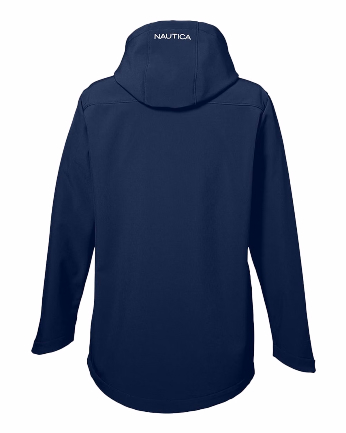 Custom Nautica Women's Wavestorm Hooded Soft Shell Jacket - Navy - back