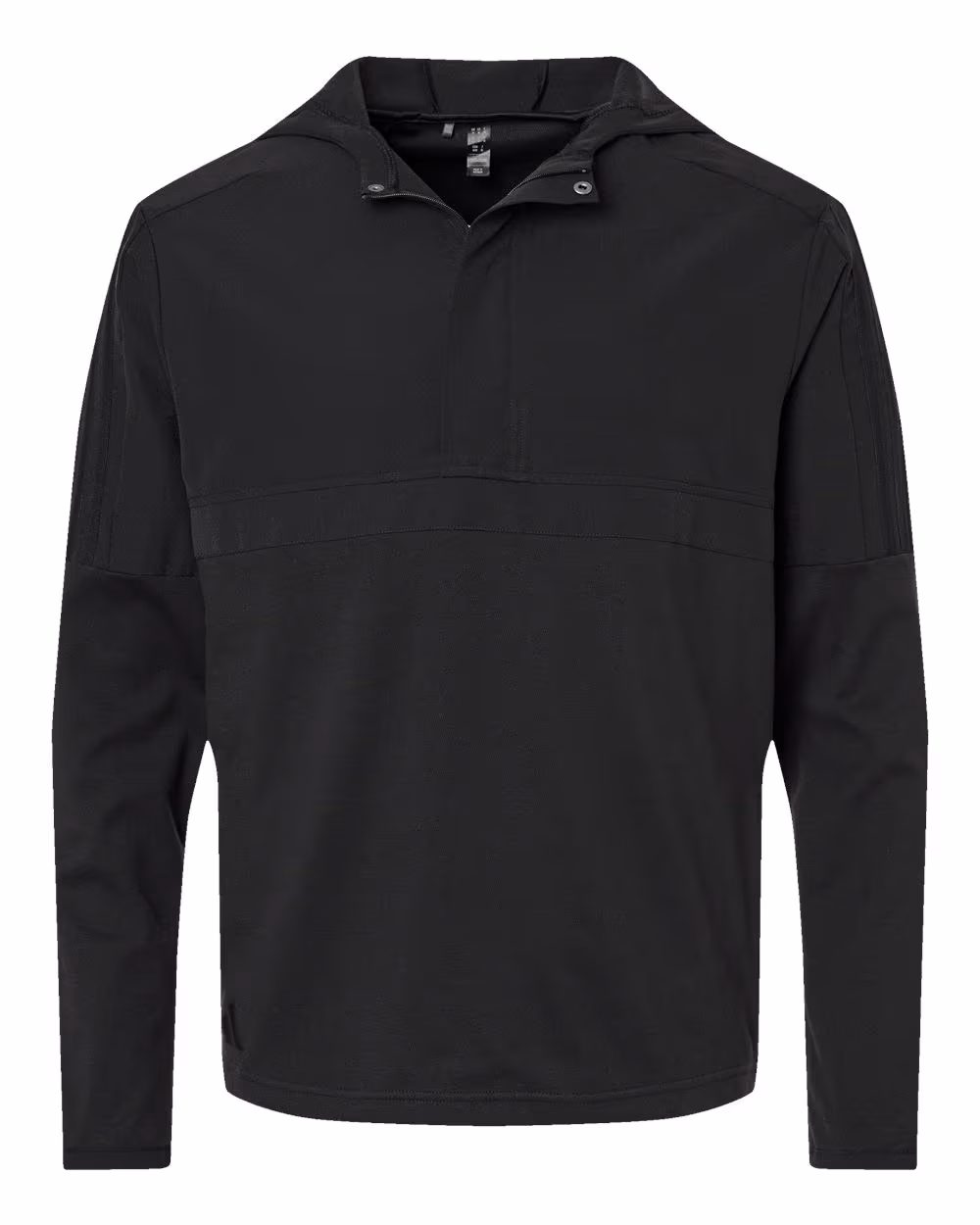 Custom Adidas Men's Half-Zip Hooded Anorak - Black flat front