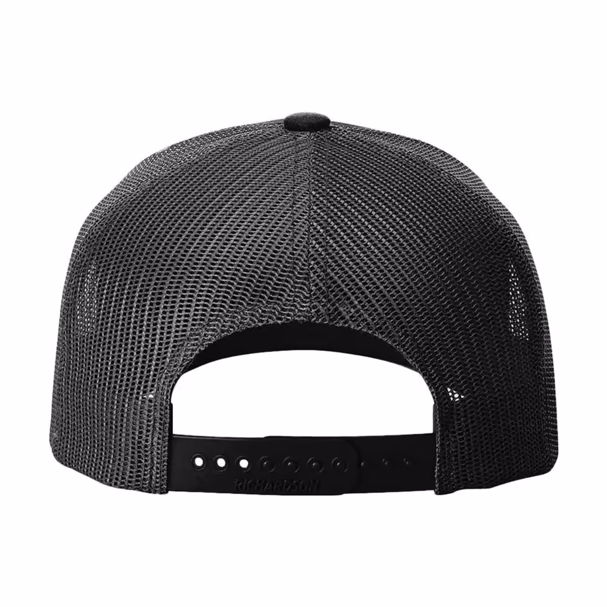 Custom Richardson Five-Panel Trucker Rope Cap - Black/ White back