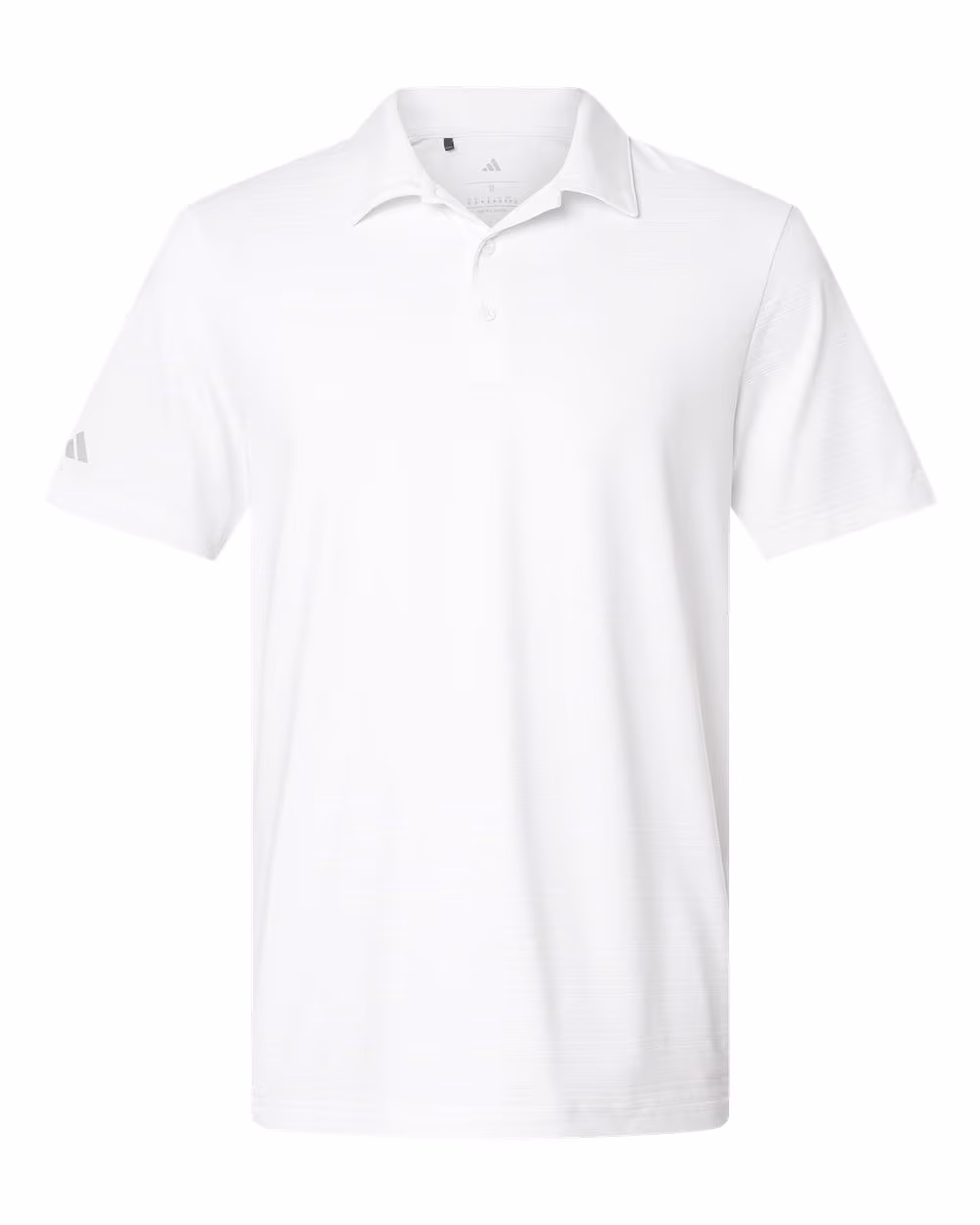 Custom Adidas Men's Textured Stripe Polo - White flat front