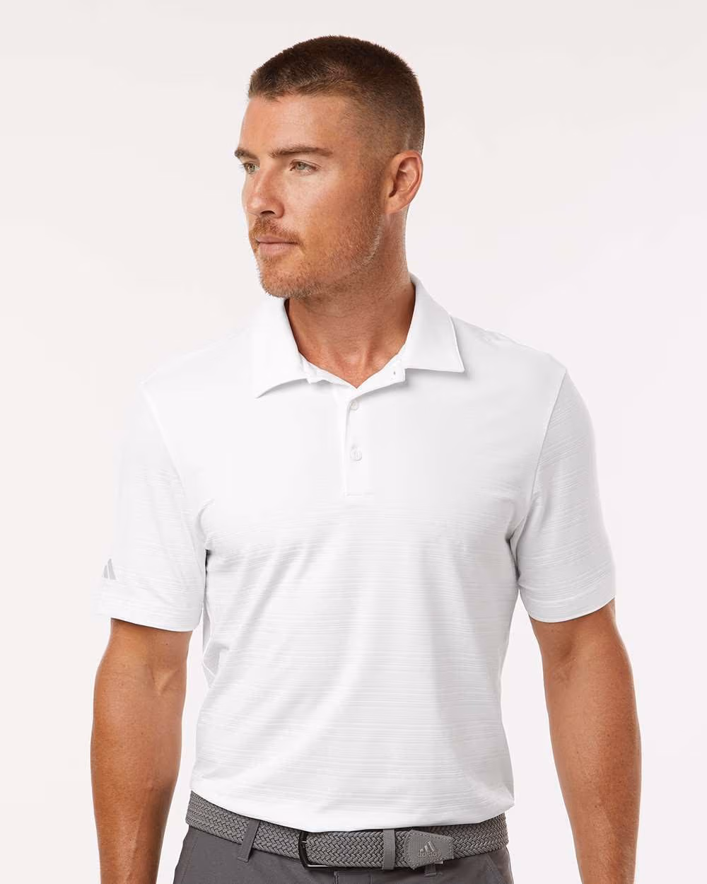 Custom Adidas Men's Textured Stripe Polo