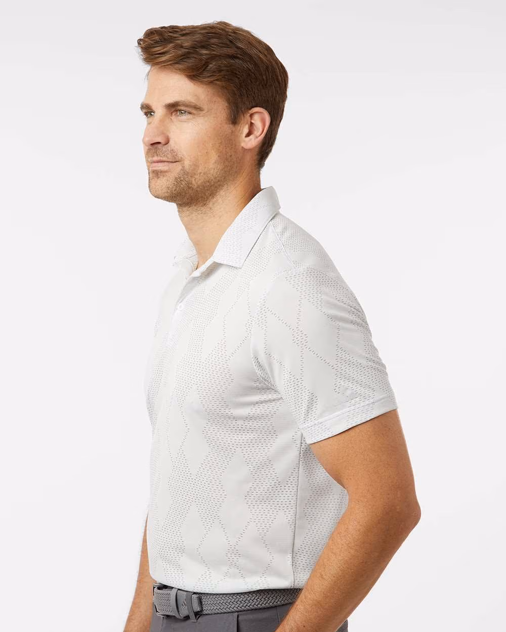 Custom Adidas Men's Ultimate365 Textured Polo - White side