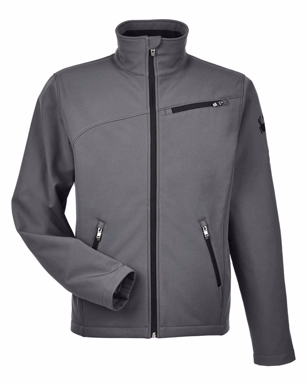 Custom Spyder Men's Transport Soft Shell Jacket - Polar/ Black - front