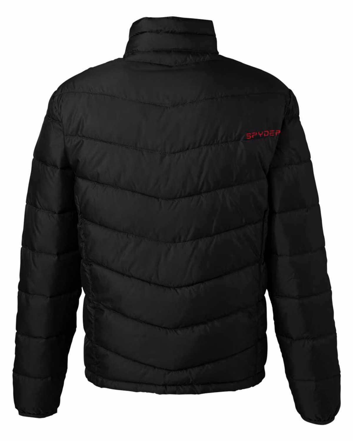 Custom Spyder Men's Pelmo Insulated Puffer Jacket - Black/ Red - back