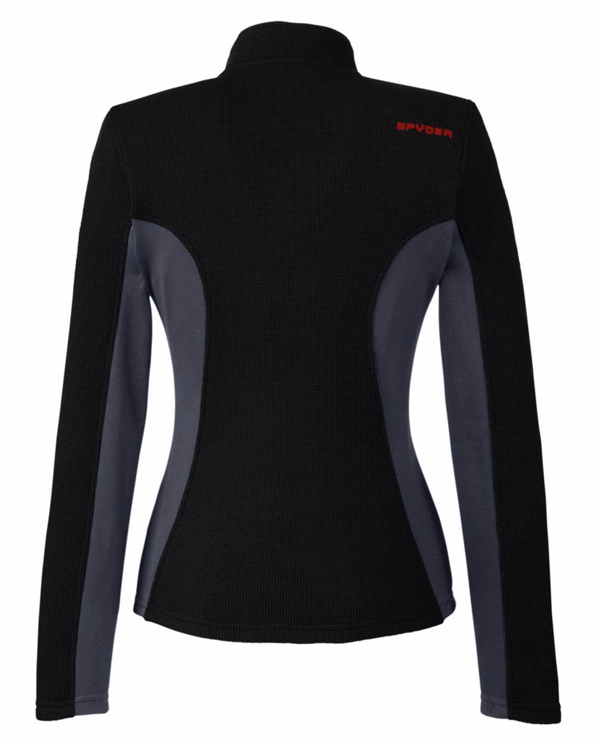 Custom Spyder Women's Constant Full-Zip Sweater Fleece Jacket - Black/ Polar/ Red - back