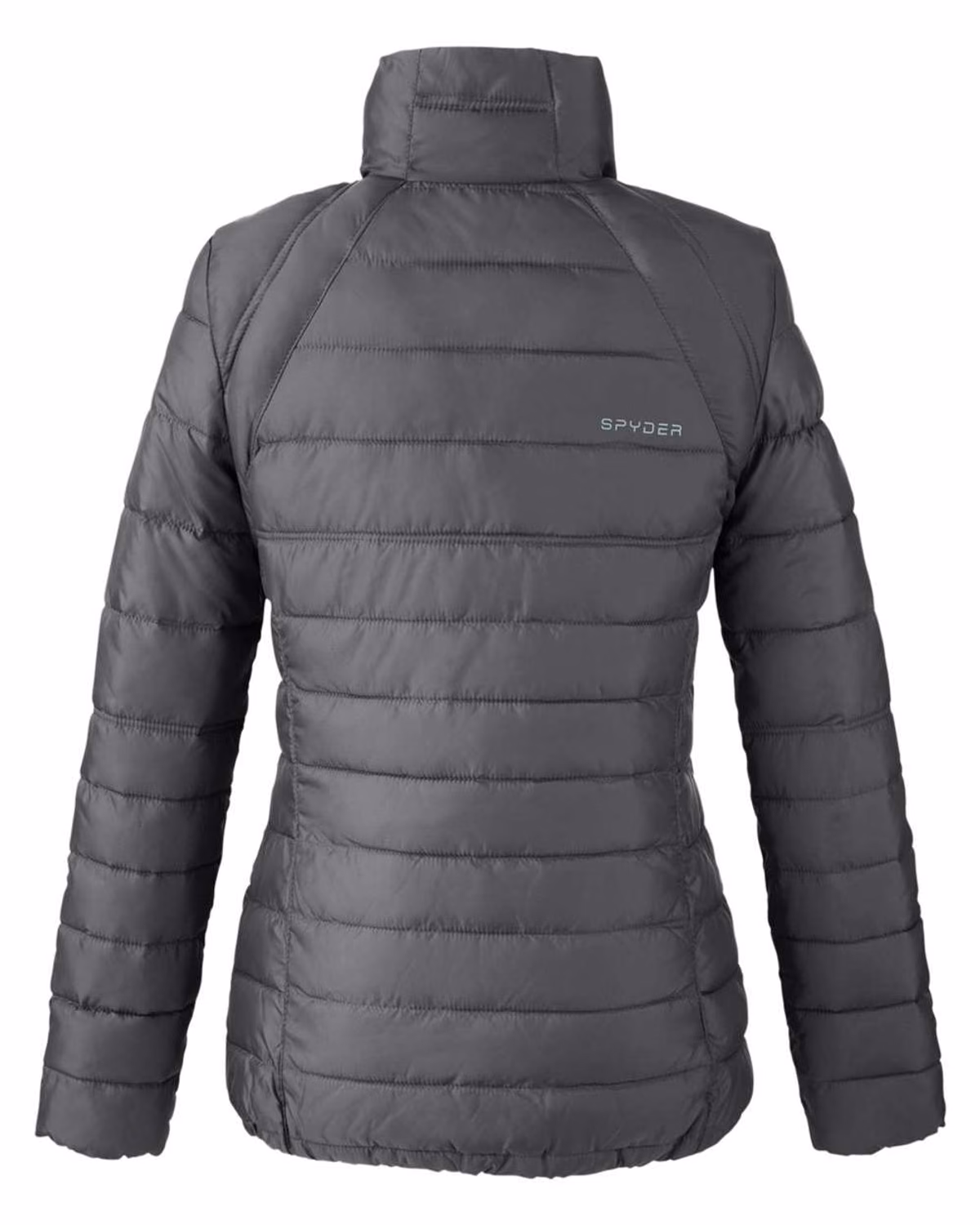 Custom Spyder Women's Insulated Puffer Jacket - Polar/ Alloy - back