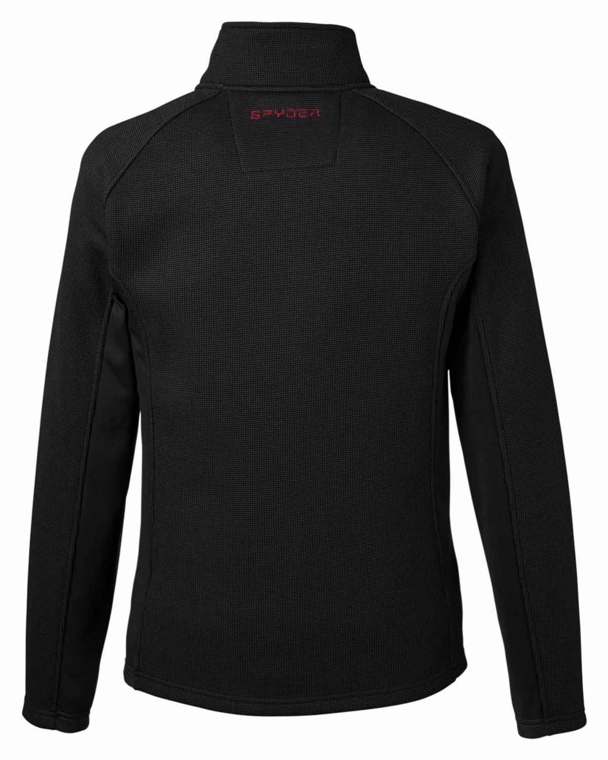 Custom Spyder Men's Constant Full-Zip Sweater Fleece Jacket - Black/ Red - back