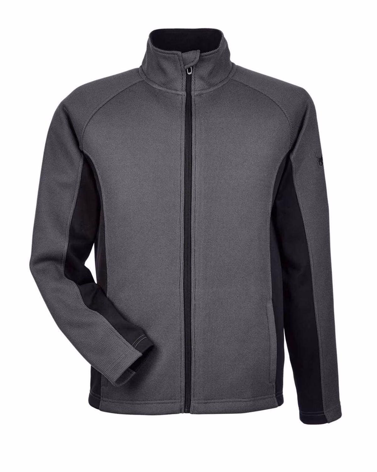 Custom Spyder Men's Constant Full-Zip Sweater Fleece Jacket - Polar/ Black - front