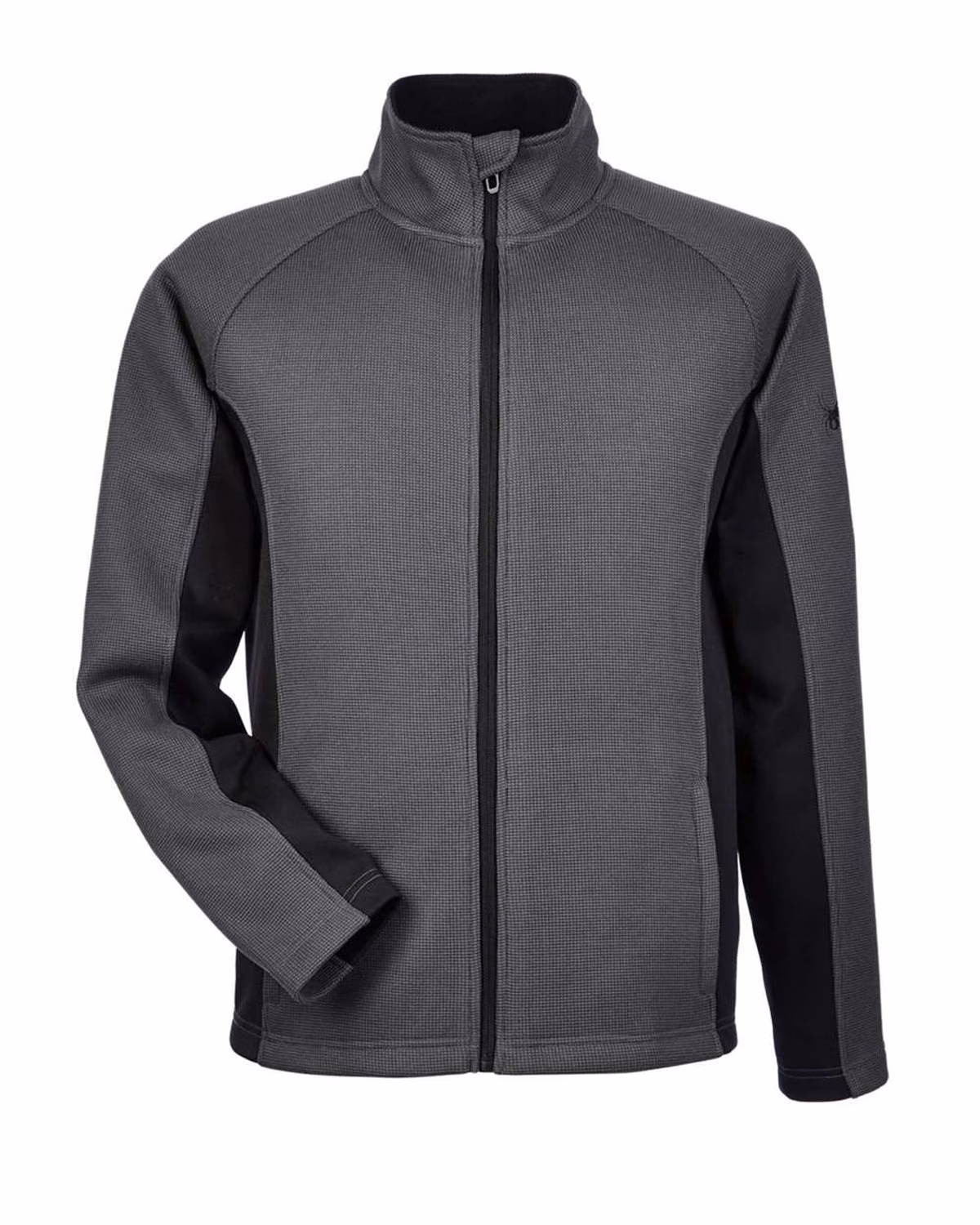 Custom Spyder Men's Constant Full-Zip Sweater Fleece Jacket - Polar/ Black - front