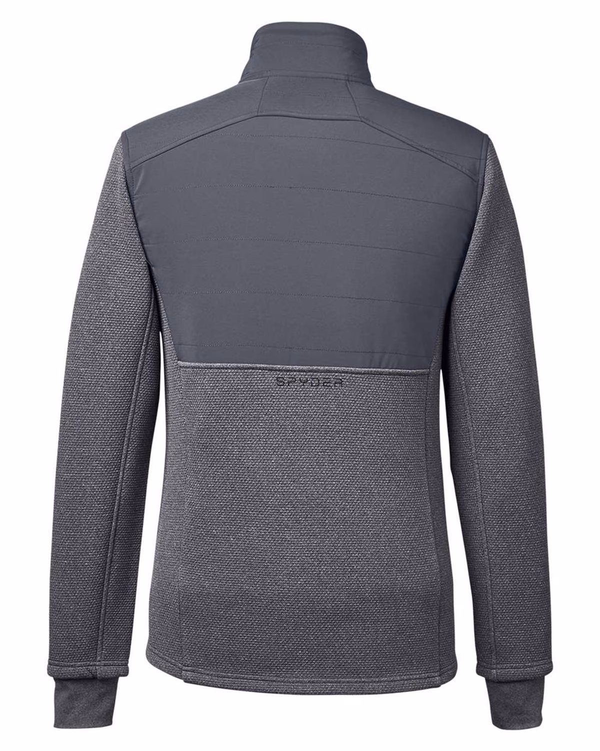 Custom Spyder Men's Pursuit Jacket - Black Heather/ Polar - back