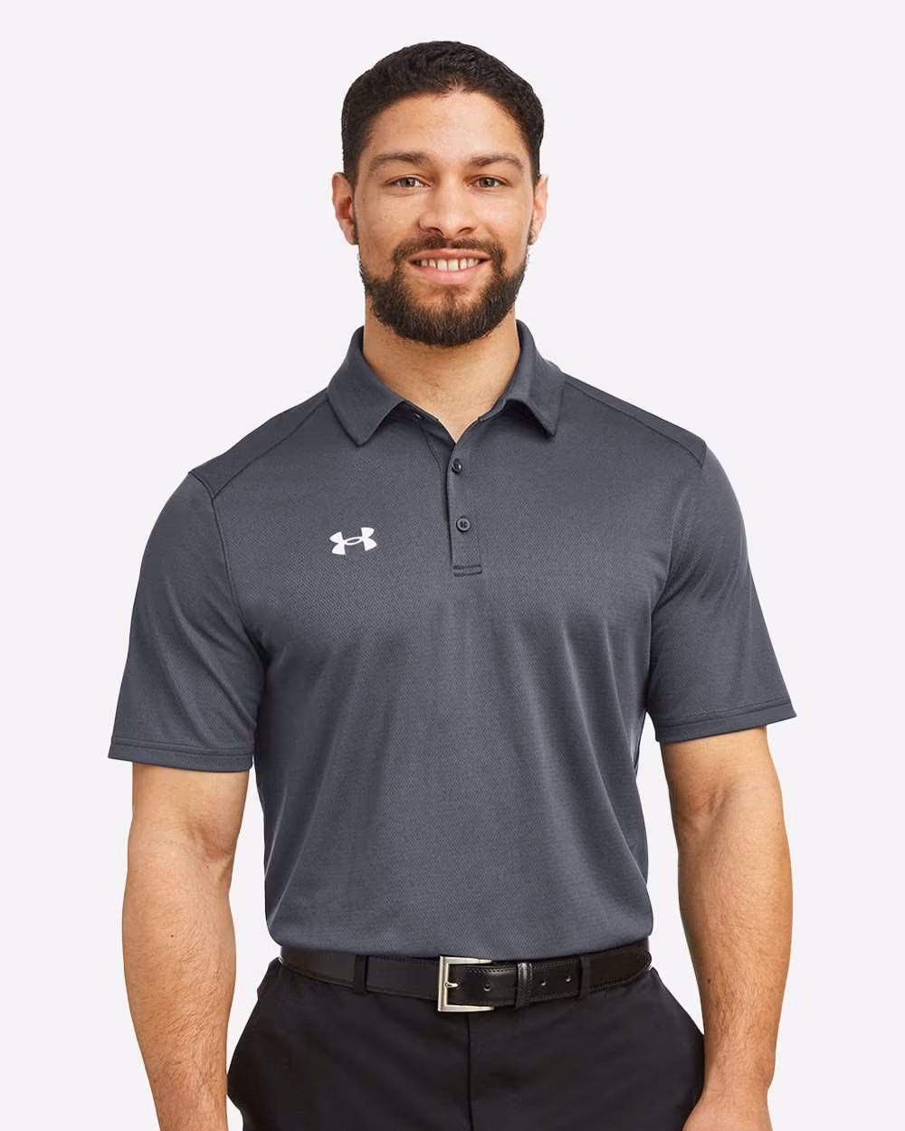 Custom Under Armour Men's Tech™ Polo - CS Grey Light Heather/ White front