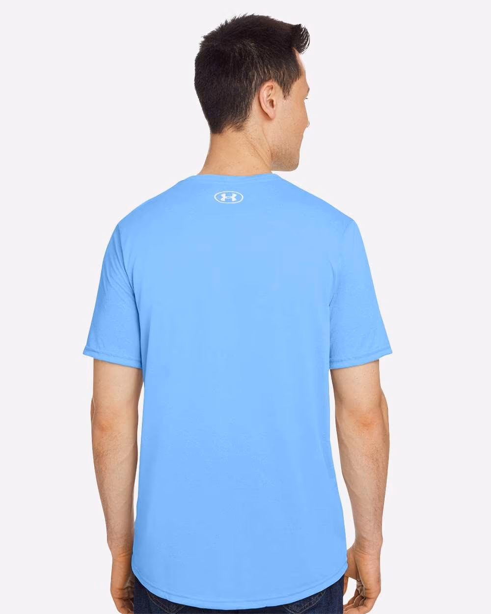 Custom Under Armour Men's Team Tech™ T-Shirt - Carolina Blue/ White back