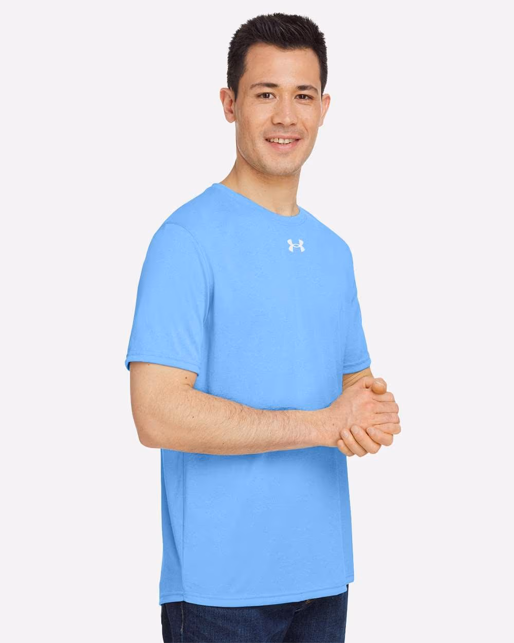 Custom Under Armour Men's Team Tech™ T-Shirt - Carolina Blue/ White side