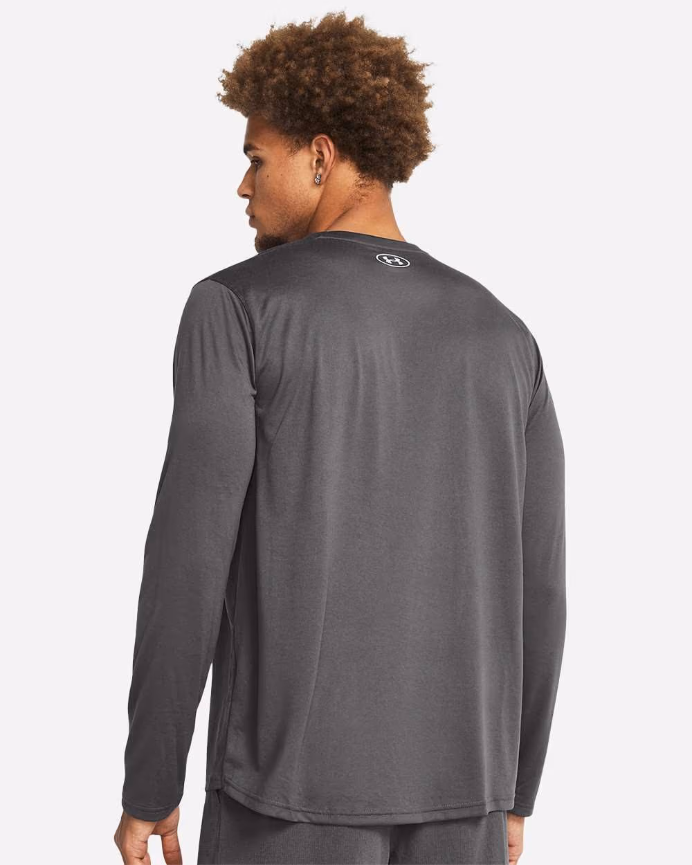 Custom Under Armour Men's Team Tech™ Long Sleeve T-Shirt - Castlerock/ White back