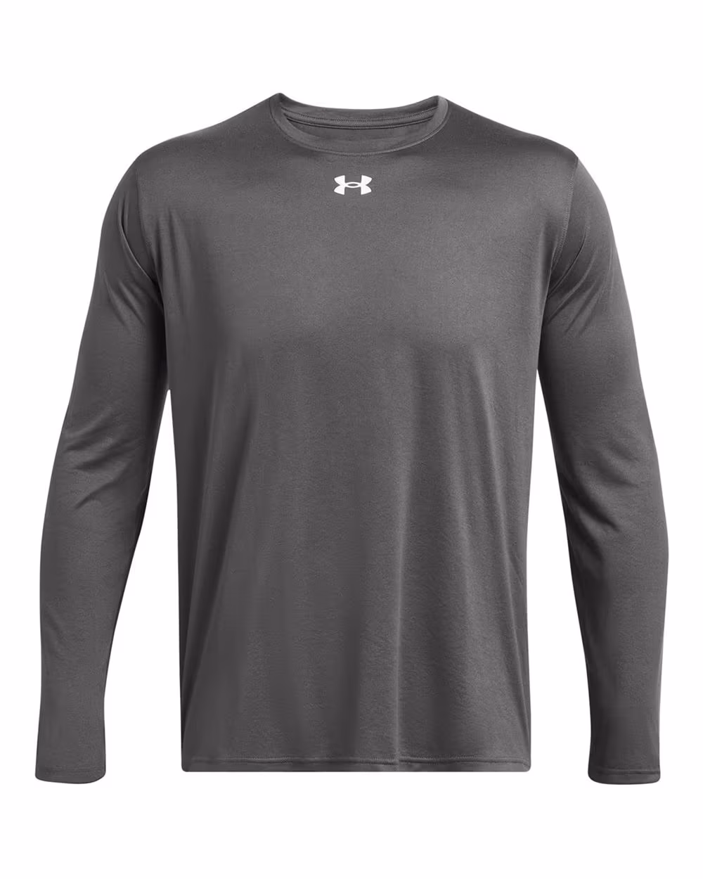 Custom Under Armour Men's Team Tech™ Long Sleeve T-Shirt - Castlerock/ White flat front
