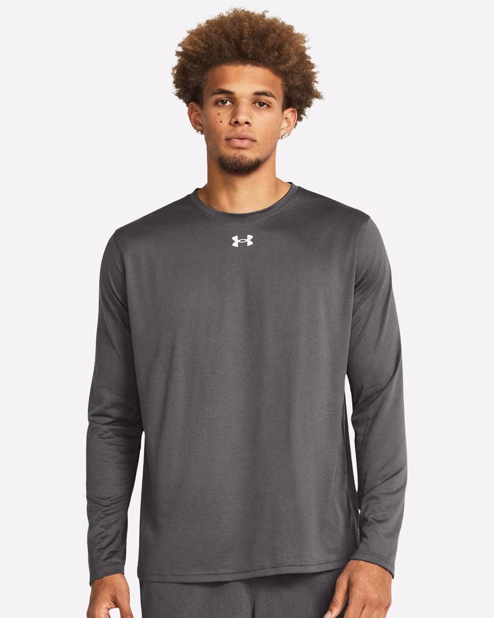 Custom Under Armour Men's Team Tech™ Long Sleeve T-Shirt - Castlerock/ White front