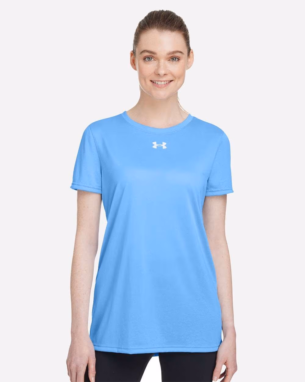Custom Under Armour Women's Team Tech™ T-Shirt - Carolina Blue/ White front