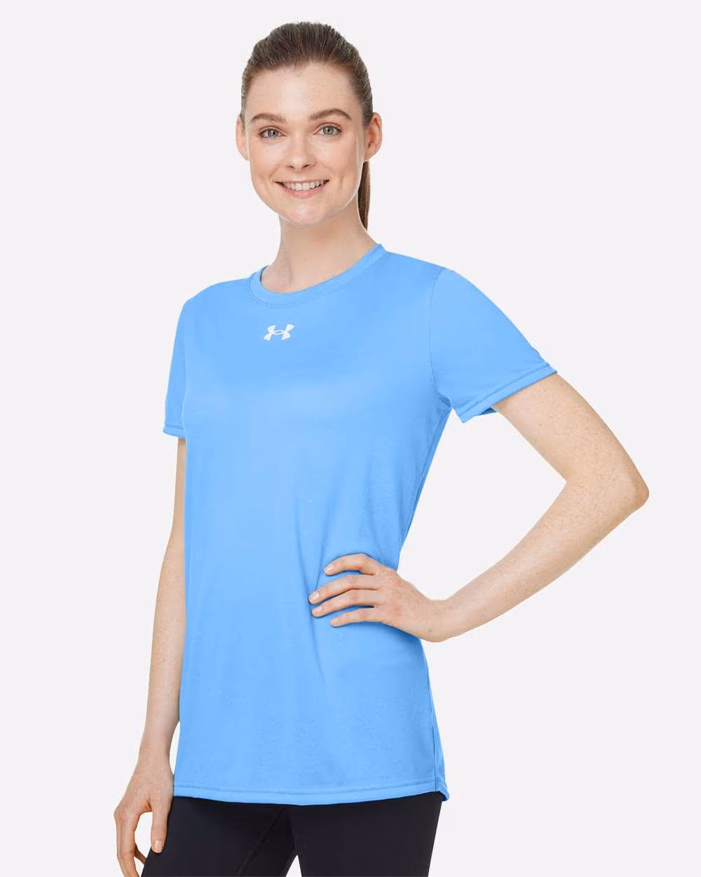 Custom Under Armour Women's Team Tech™ T-Shirt - Carolina Blue/ White side