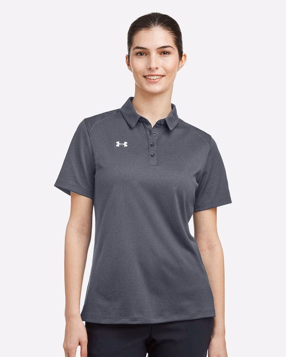 Custom Under Armour Women's Tech™ Polo - CS Grey Light Heather/ White front
