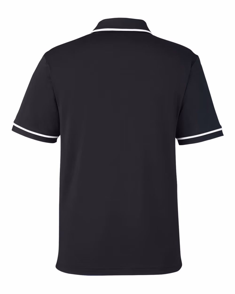 Custom Under Armour Men's Tipped Teams Performance Polo - Black/ White flat back