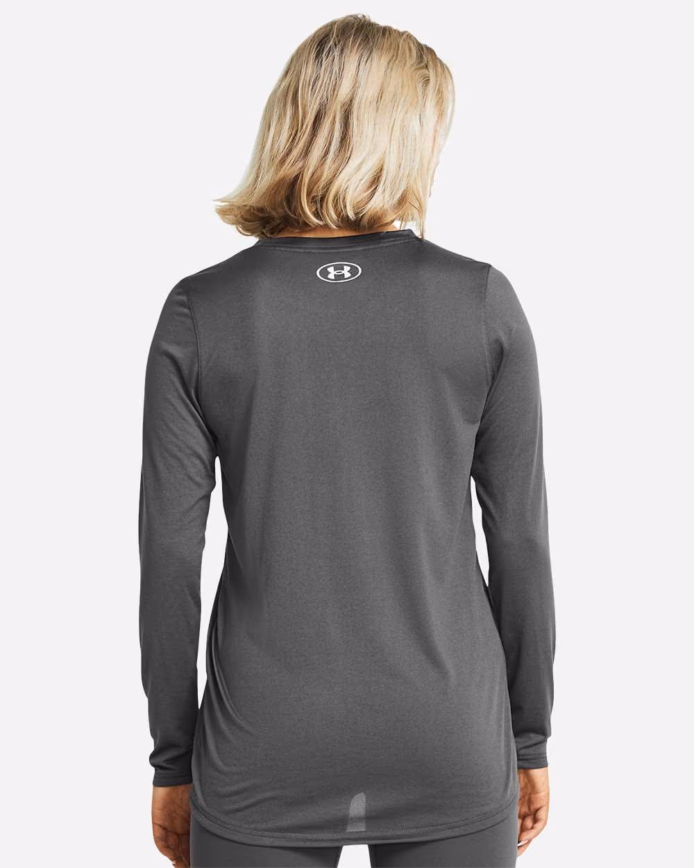 Custom Under Armour Women's Team Tech™ Long Sleeve T-Shirt - Castlerock/ White back