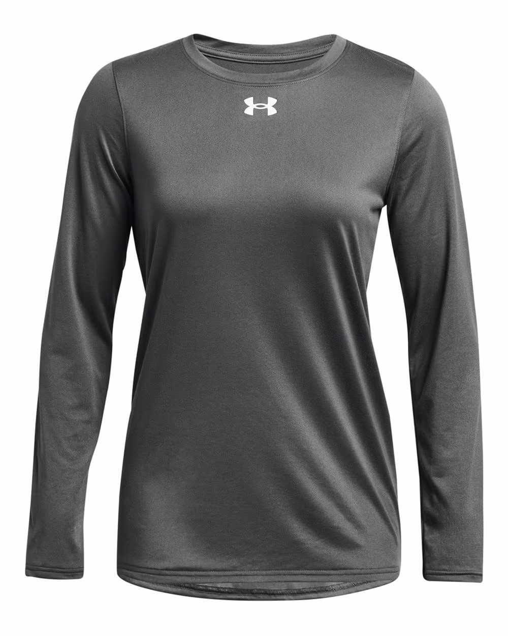 Custom Under Armour Women's Team Tech™ Long Sleeve T-Shirt - Castlerock/ White flat front