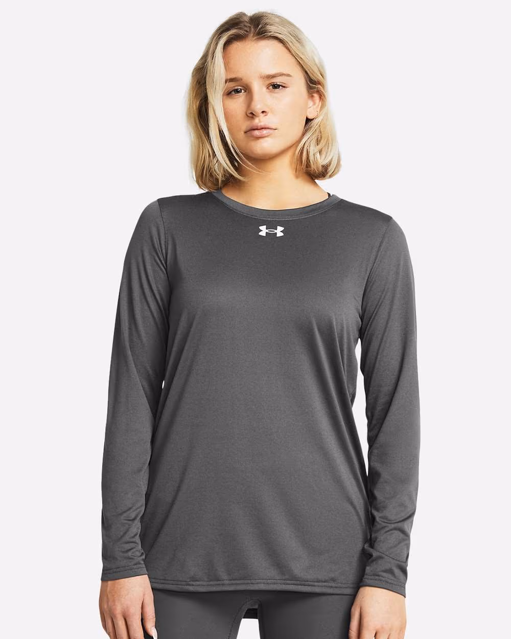 Custom Under Armour Women's Team Tech™ Long Sleeve T-Shirt - Castlerock/ White front