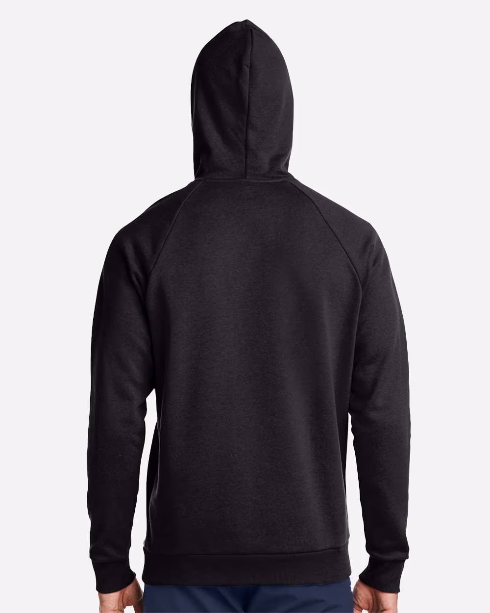 Custom Under Armour Men's Rival Fleece Hooded Sweatshirt - Black/ White back