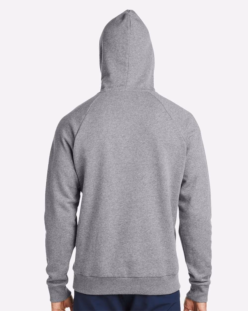 Custom Under Armour Men's Rival Fleece Hooded Sweatshirt - CS Grey Light Heather/ White back