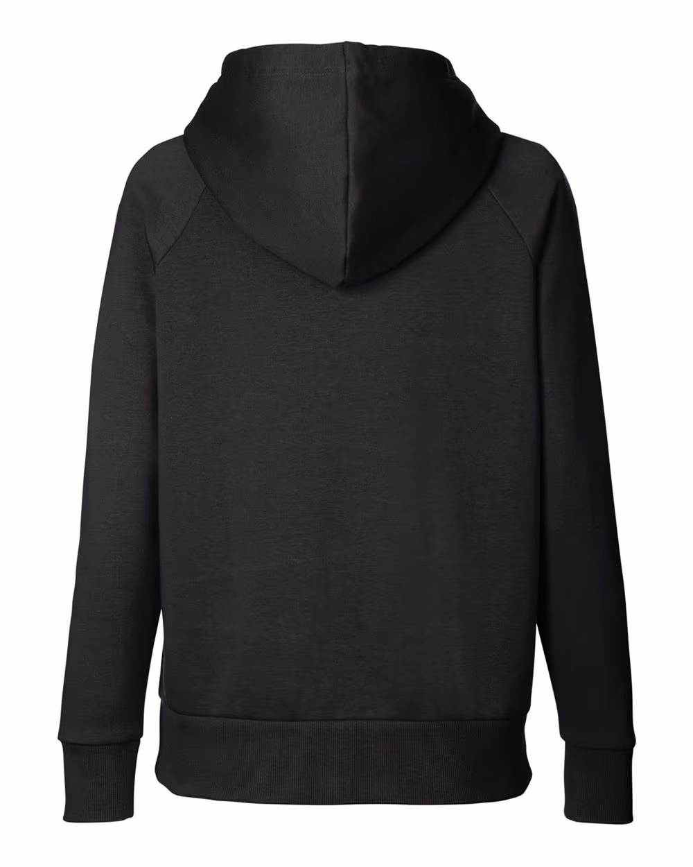 Custom Under Armour Women's Rival Fleece Hooded Sweatshirt - Black/ White flat back