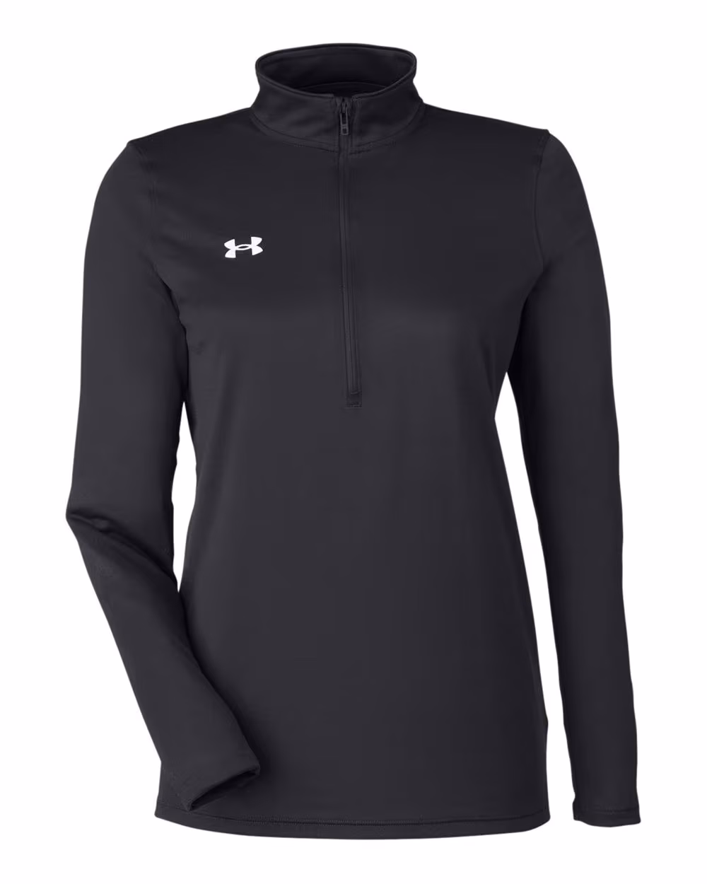 Custom Under Armour Women's Team Tech™ Half-Zip Pullover - Black/ White flat front